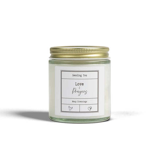 Love & Prayers Candle – Faith Encouragement Candle, Sympathy & Support Gift, Inspirational Jar Candle, Coconut Apricot Wax Gift - Staggs Styles Co