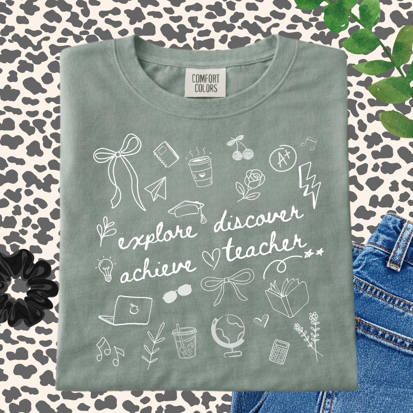 Teacher Doodle Shirt, Comfort Colors Teacher Tee, School Team Teacher Gift, Homeschool Teacher Tee