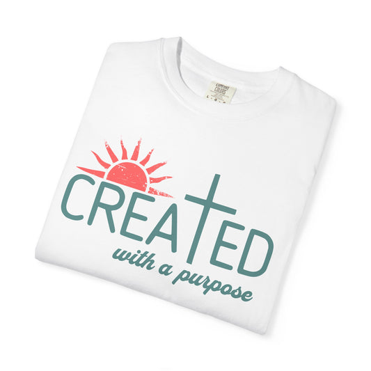 Created With a Purpose Shirt, Faith-based Graphic Tee, Aesthetic Cross Tee, Christian T-Shirt, Soft Cotton Shirt