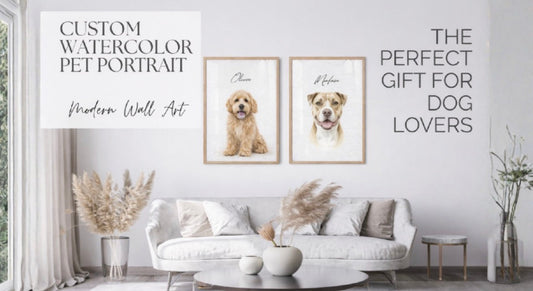Custom Custom Watercolor Pet Portrait: The Perfect Gift for Dog Lovers