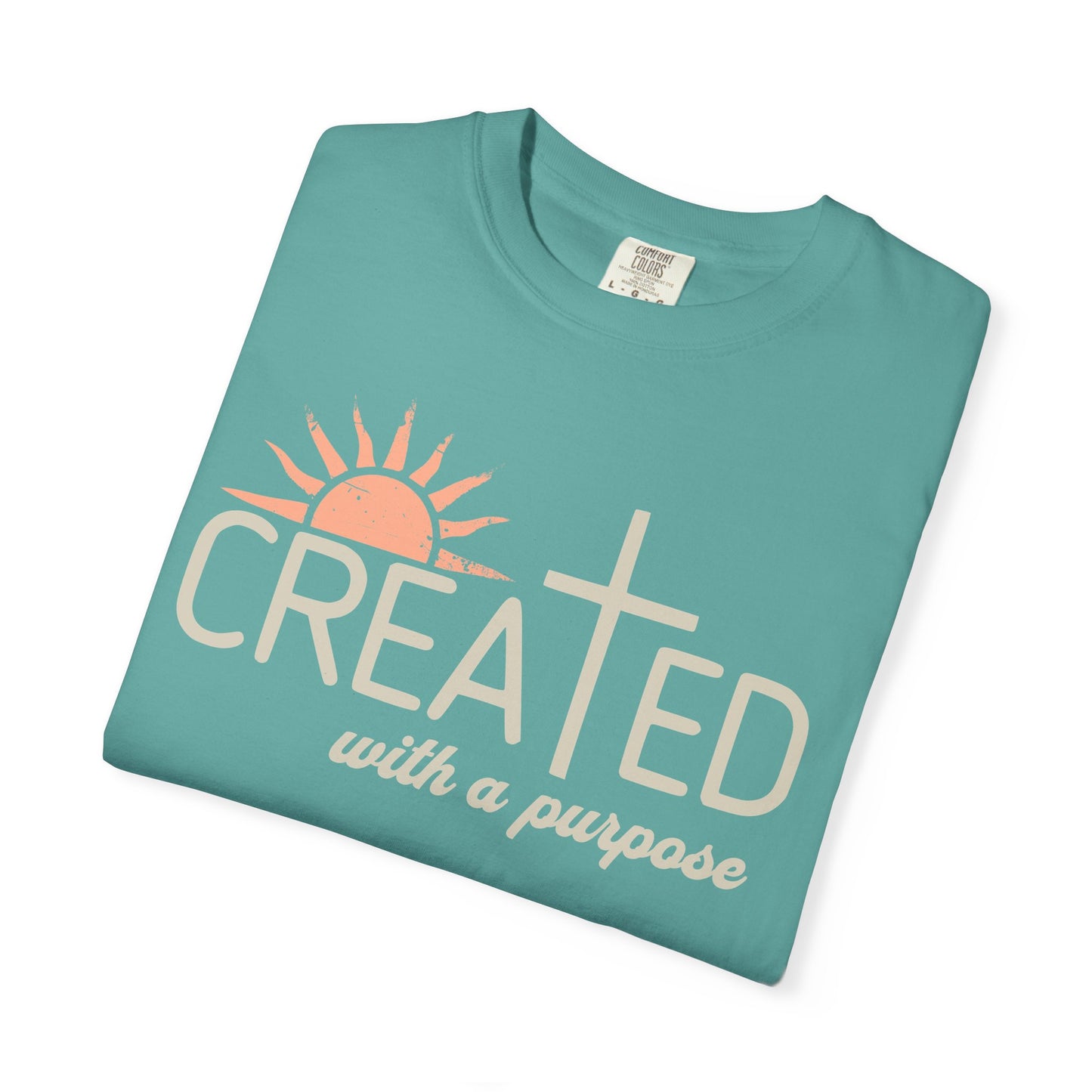 Created With a Purpose Shirt, Faith-based Graphic Tee, Aesthetic Cross Tee, Christian T-Shirt, Soft Cotton Shirt