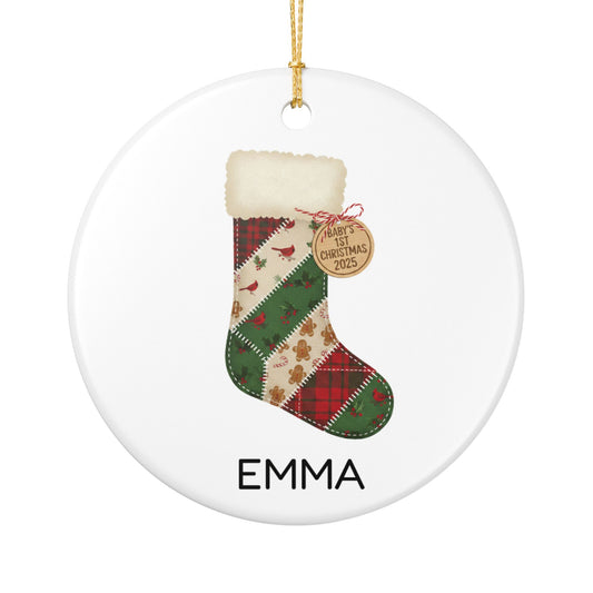 Baby’s First Christmas Ornament, Design 2, Custom Name Ornament, Newborn Gift