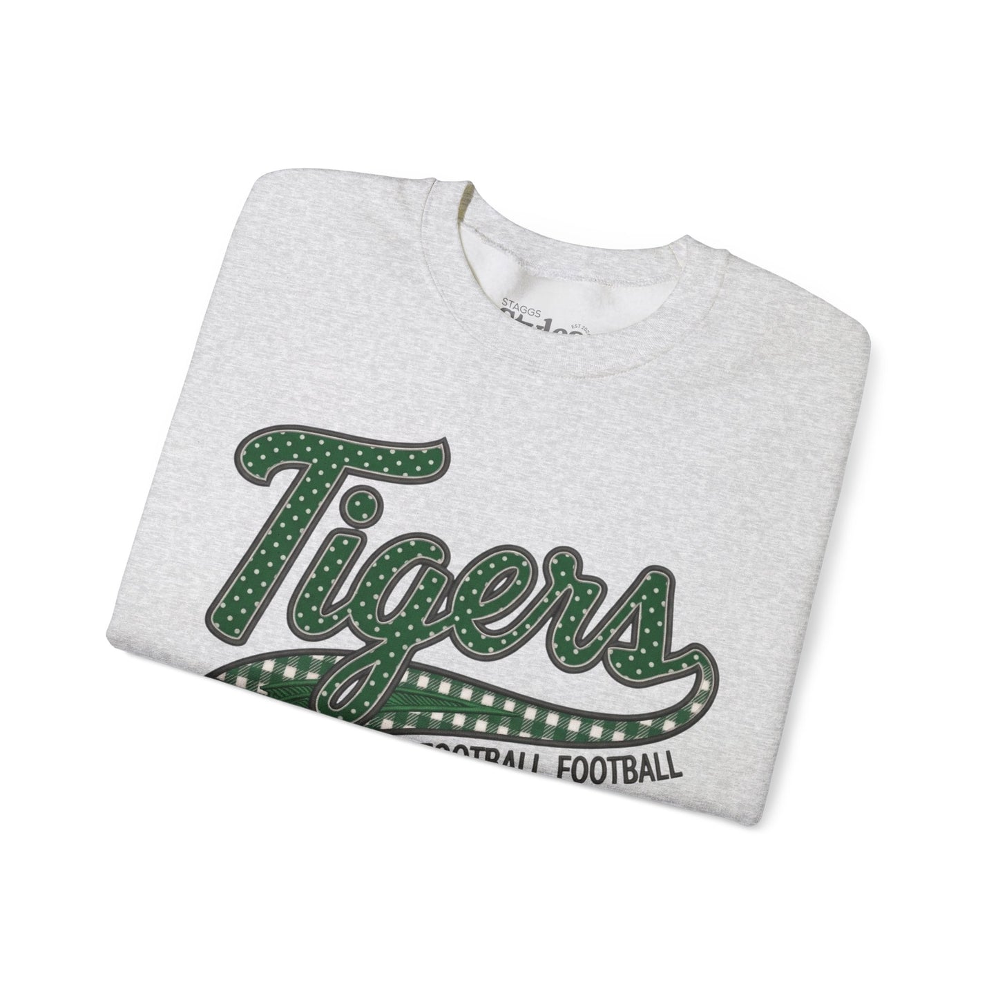 Tigers Football Crewneck Sweatshirt | Retro Game Day Mama & School Spirit Pullover | Green