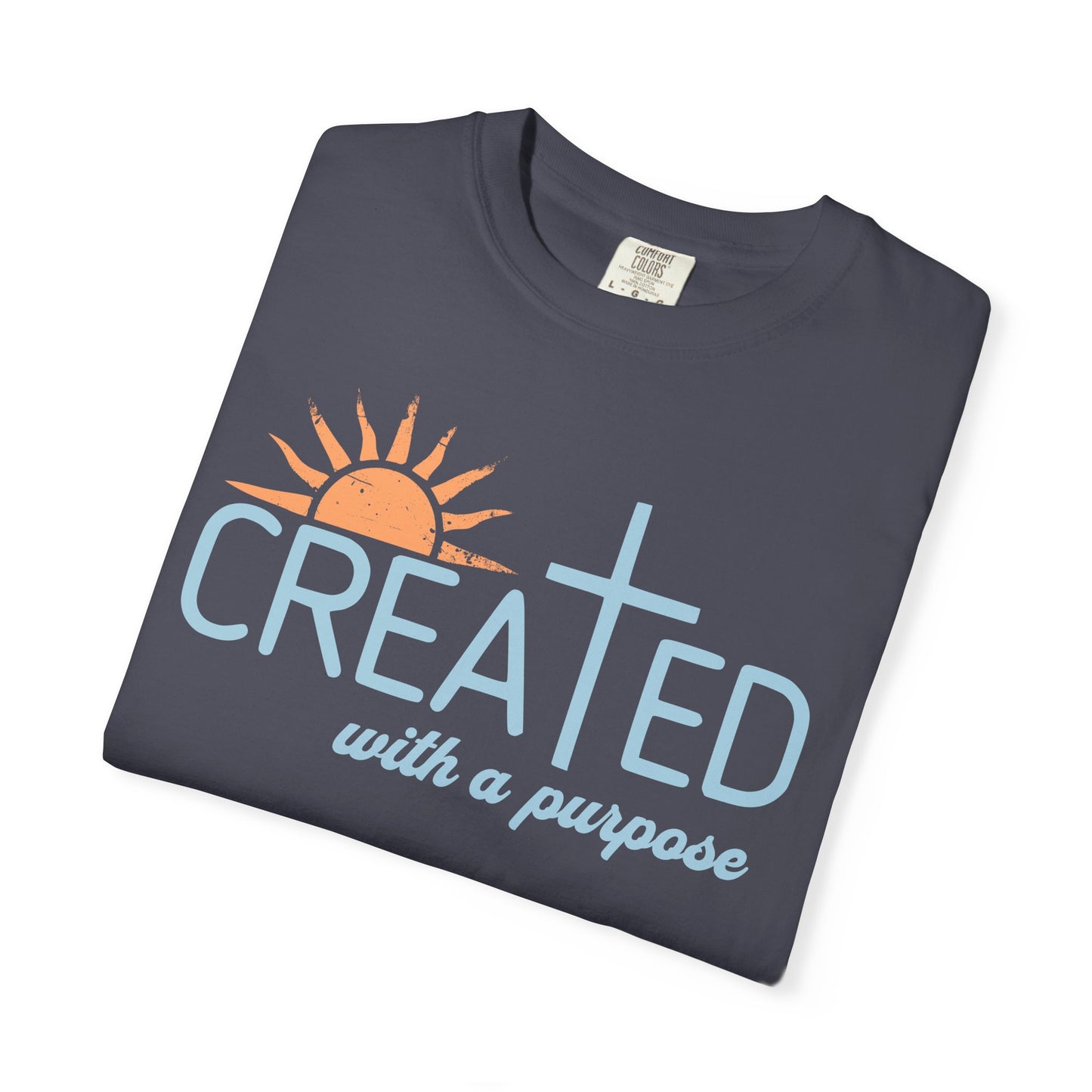 Created With a Purpose Shirt, Faith-based Graphic Tee, Aesthetic Cross Tee, Christian T-Shirt, Soft Cotton Shirt