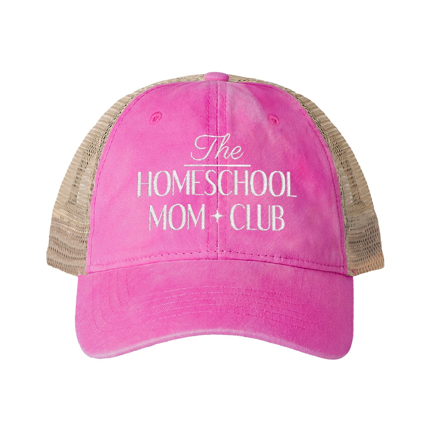 Women's Washed Mesh-Back Cap, Homeschool Mom, Floral Hat, Camo Hat, SnapBack, Ponytail Hat, Makeup Resistant Hat
