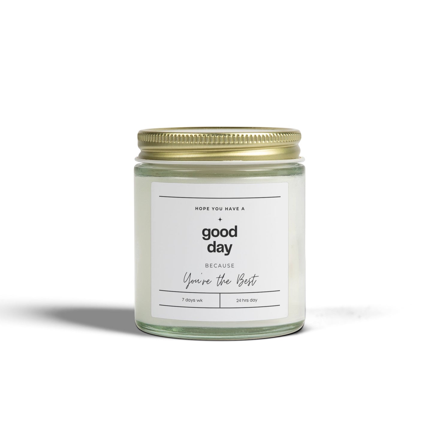 Good Day Candle – Encouragement Gift Candle, Inspirational Jar Candle, Positive Message Candle, Coconut Apricot Wax Home Decor Gift
