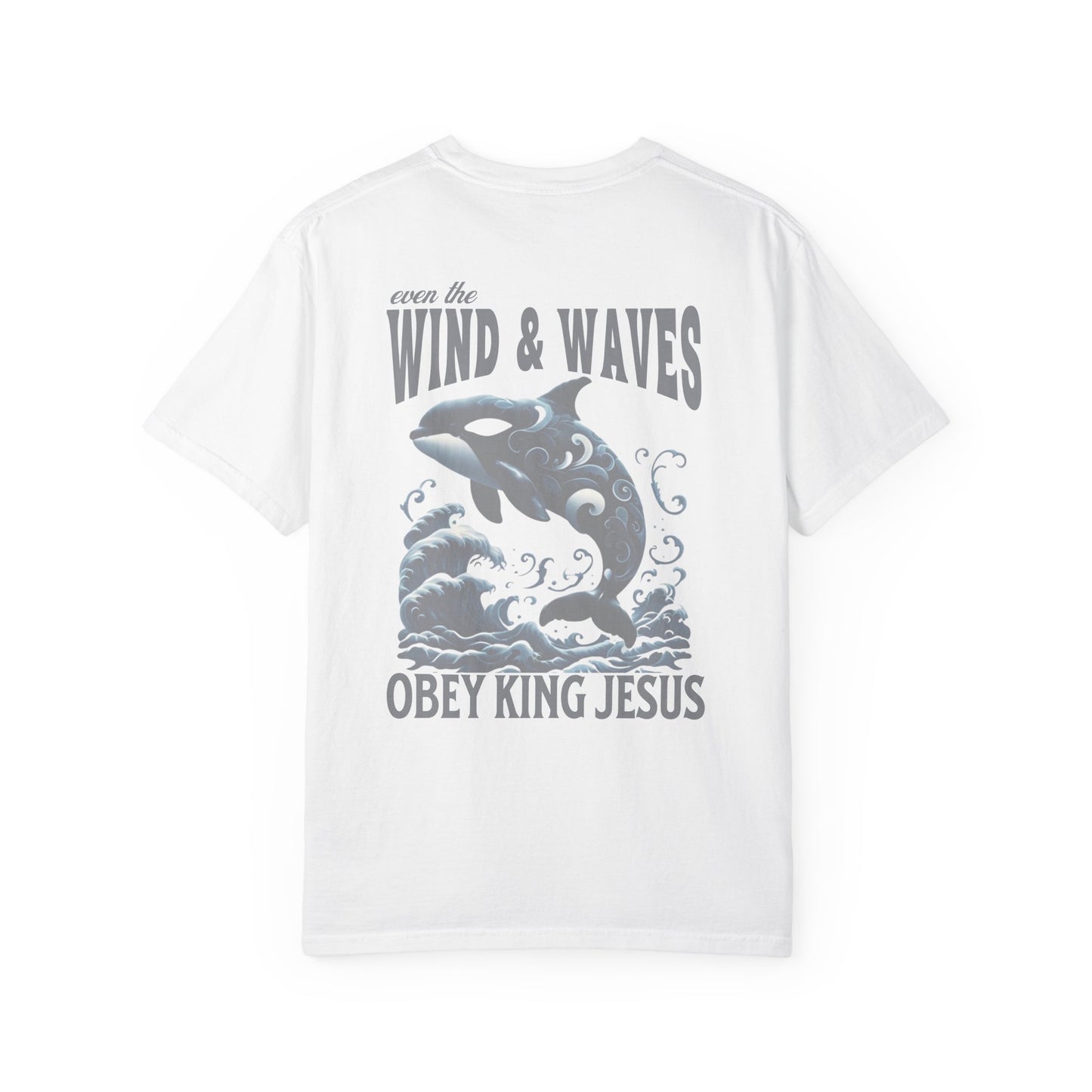 Wind & Waves Obey King Jesus Tee, Church Tee, Casual Christian Shirt, Ocean, Whale, Spiritual Tee