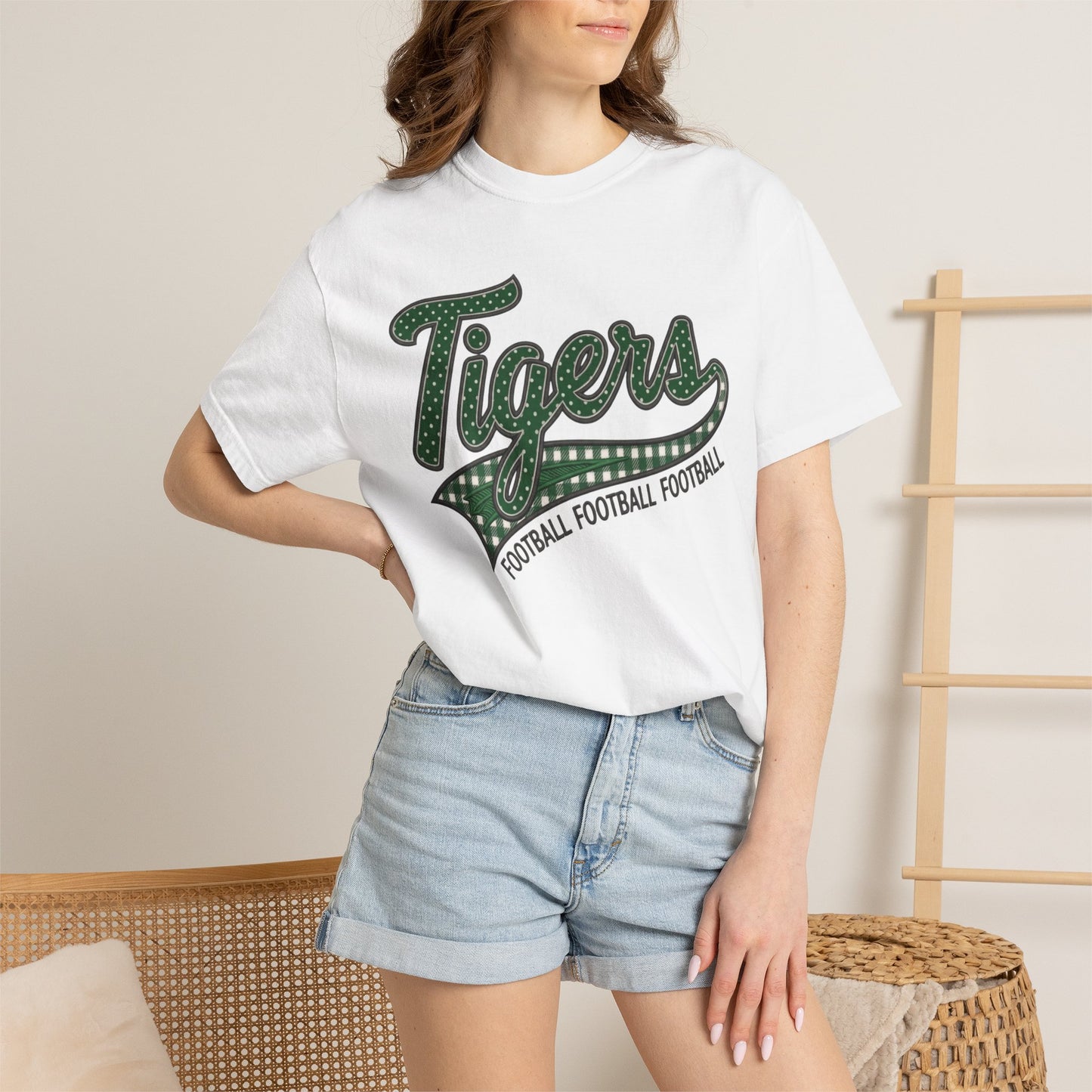 Tiger Football Shirt | School Spirit Tee | Football Mama Tee | Green
