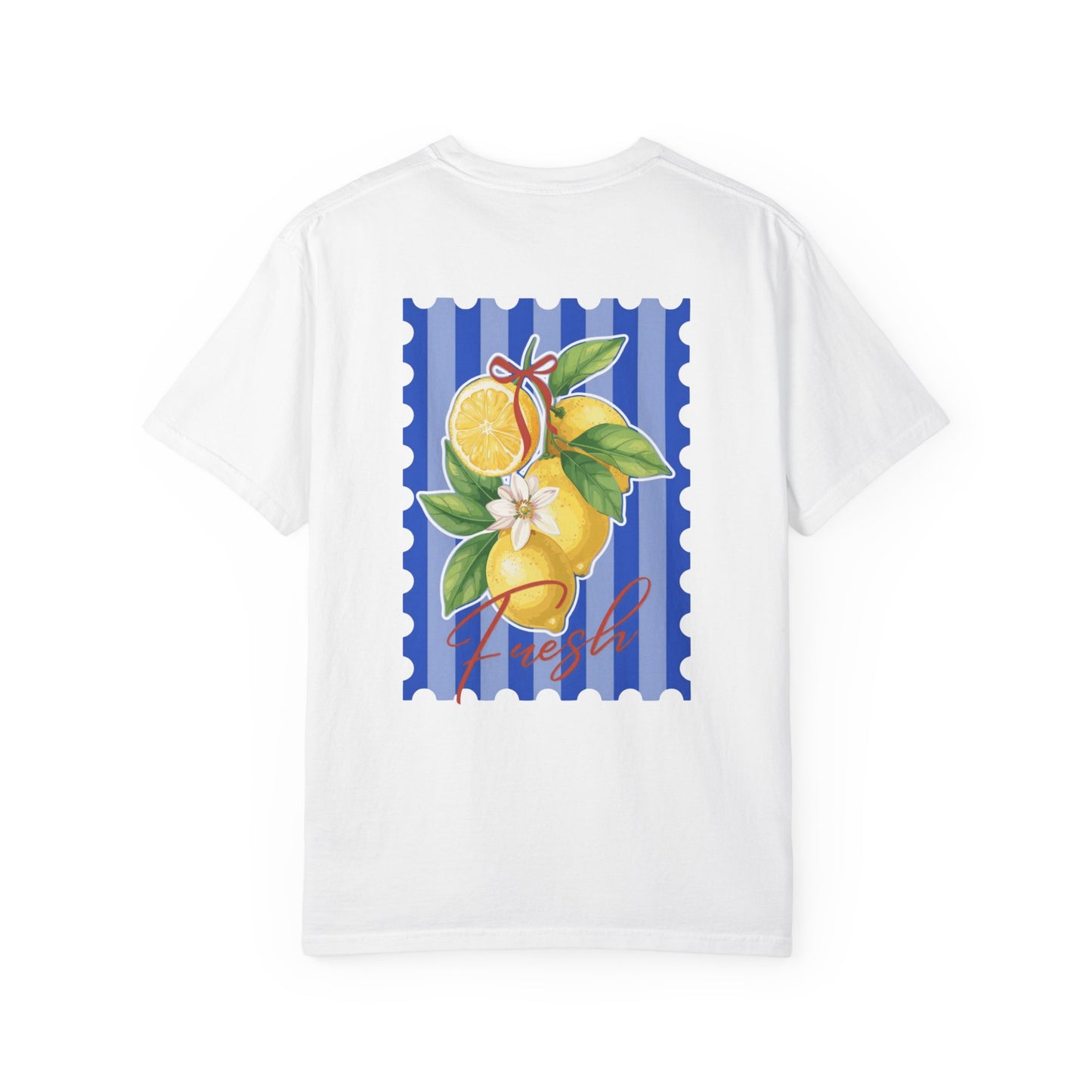 Lemon Postage-Stamp T-Shirt | Bright Citrus Graphic Tee