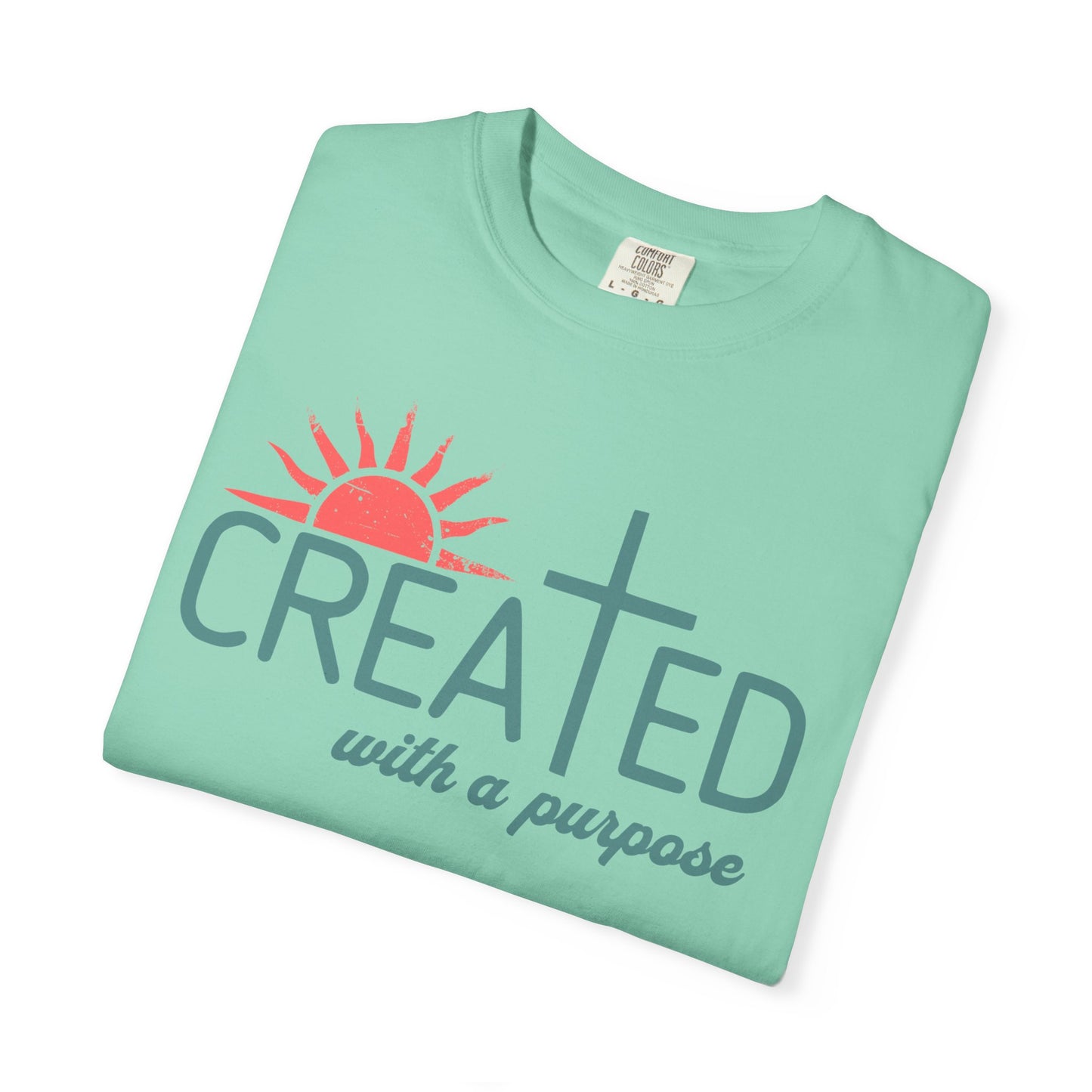 Created With a Purpose Shirt, Faith-based Graphic Tee, Aesthetic Cross Tee, Christian T-Shirt, Soft Cotton Shirt