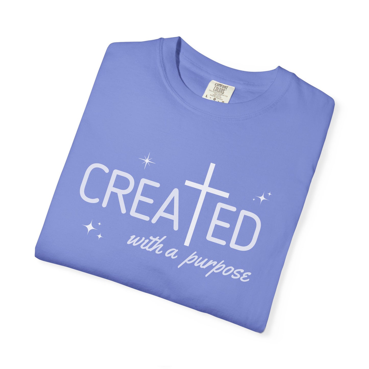 Created With a Purpose Shirt, Graphic Tee, Aesthetic Cross Tee, Faith, Christian T-Shirt, Soft Cotton Shirt