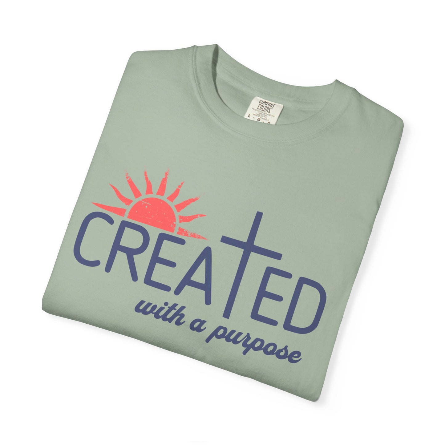 Created With a Purpose Shirt, Faith-based Graphic Tee, Aesthetic Cross Tee, Christian T-Shirt, Soft Cotton Shirt