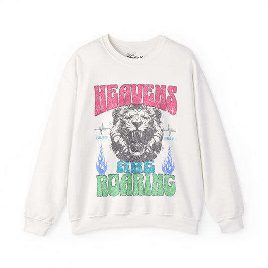 Heaven's Roaring Lion Graphic Sweatshirt, Cozy Crew, Christian Clothing, Casual Wear