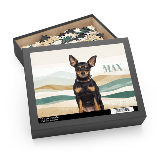 Custom Pet Portrait Puzzle – Personalized Dog Name Jigsaw (120/252/500 pcs)