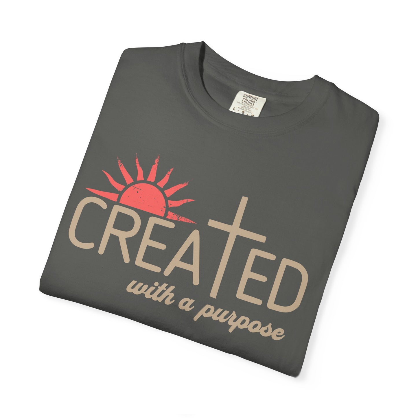 Created With a Purpose Shirt, Faith-based Graphic Tee, Aesthetic Cross Tee, Christian T-Shirt, Soft Cotton Shirt