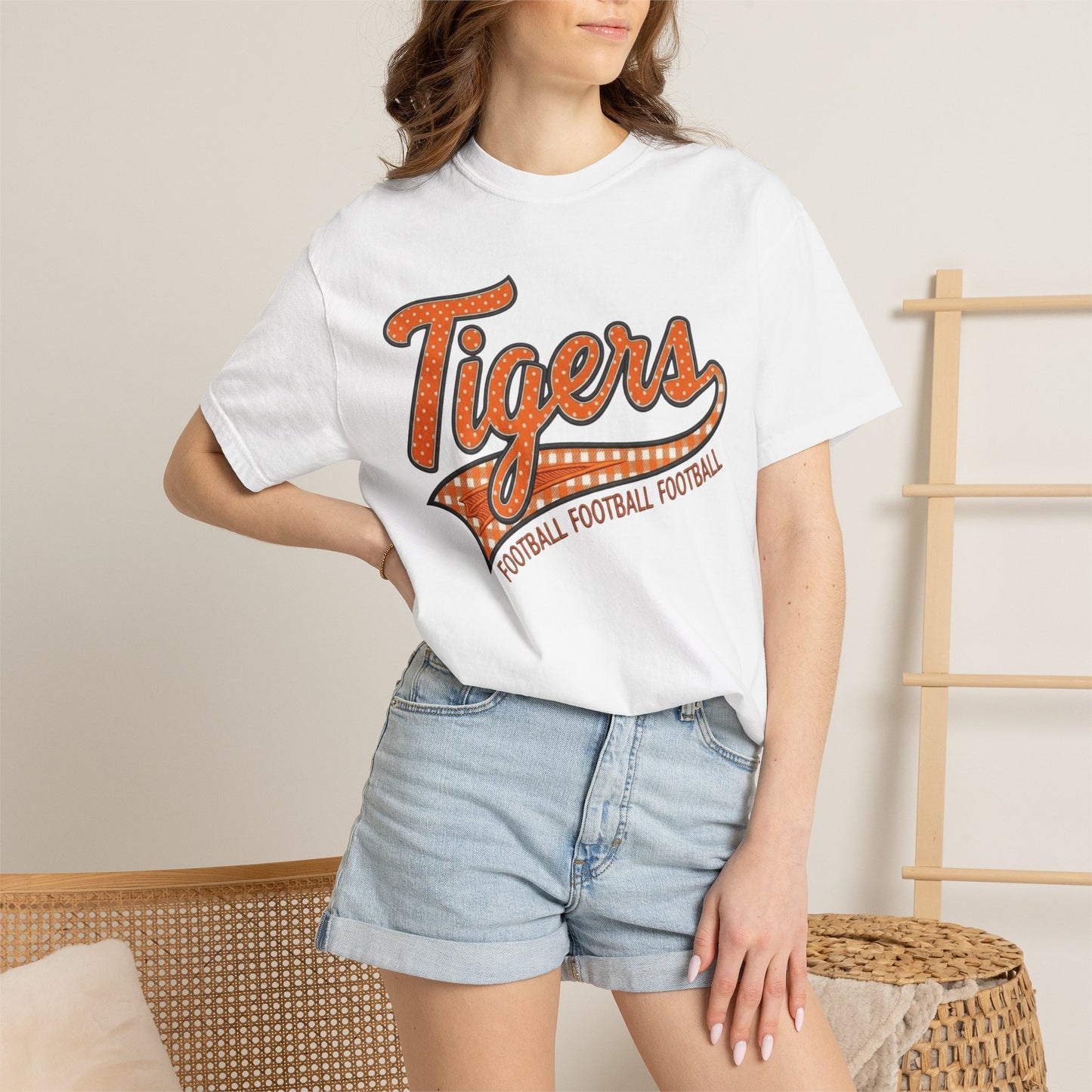 Tiger Football Shirt | School Spirit Tee | Football Mama Tee | Orange