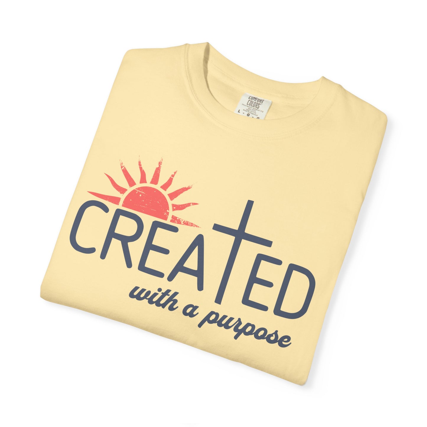 Created With a Purpose Shirt, Faith-based Graphic Tee, Aesthetic Cross Tee, Christian T-Shirt, Soft Cotton Shirt
