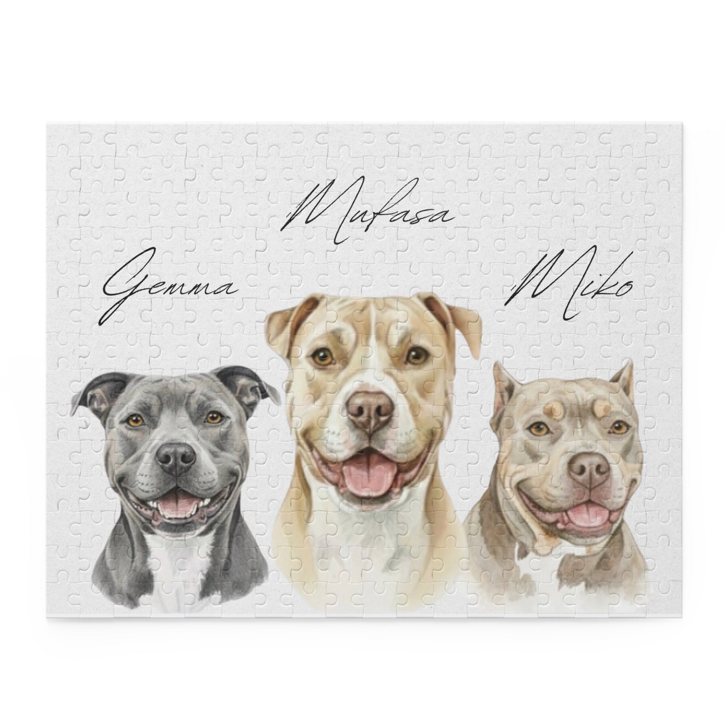 Custom Pet Portrait Puzzle – Personalized Dog Name Jigsaw (120/252/500 pcs)