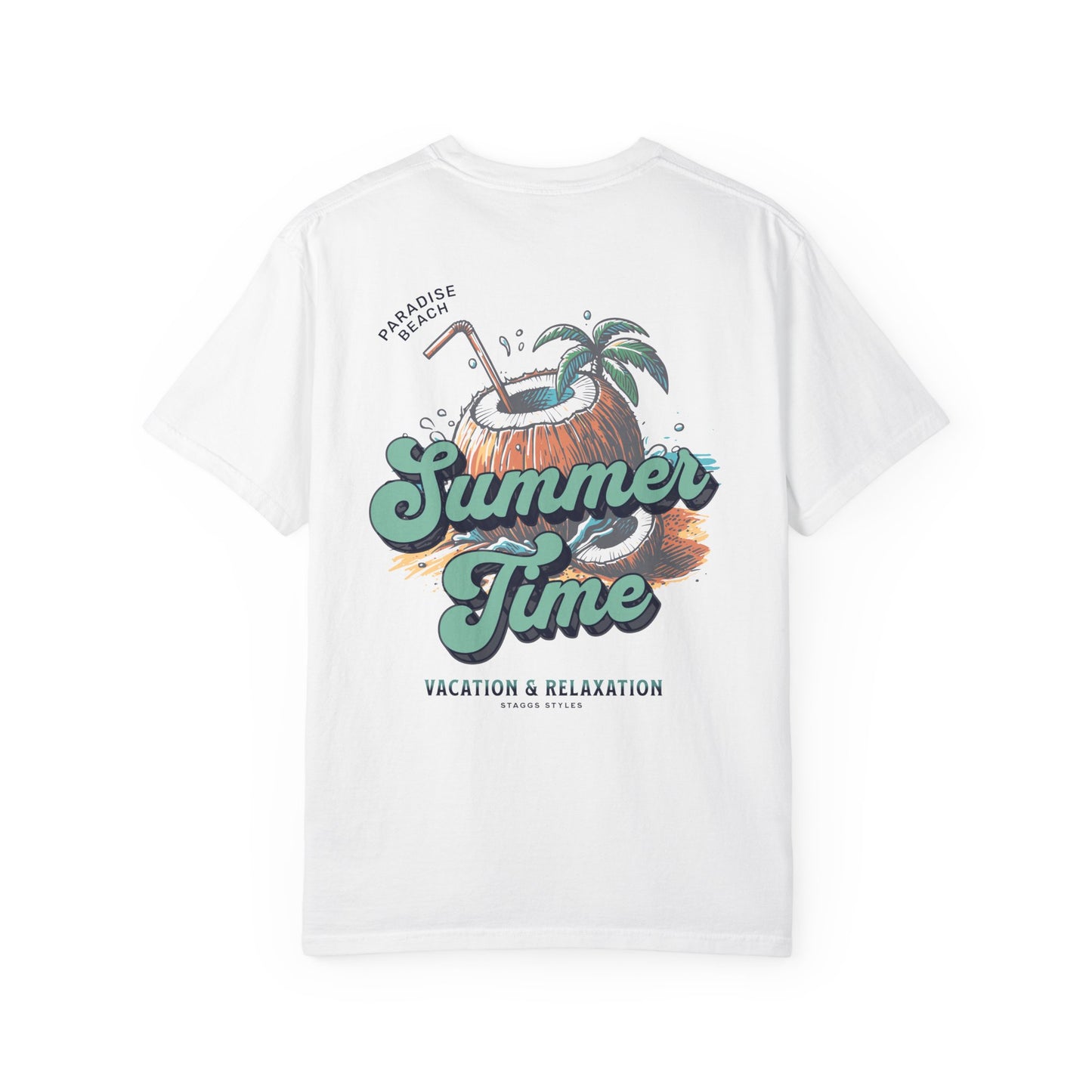 Summertime Shirt, Coconut Palm Vacation & Relaxation Graphic Vintage Tee