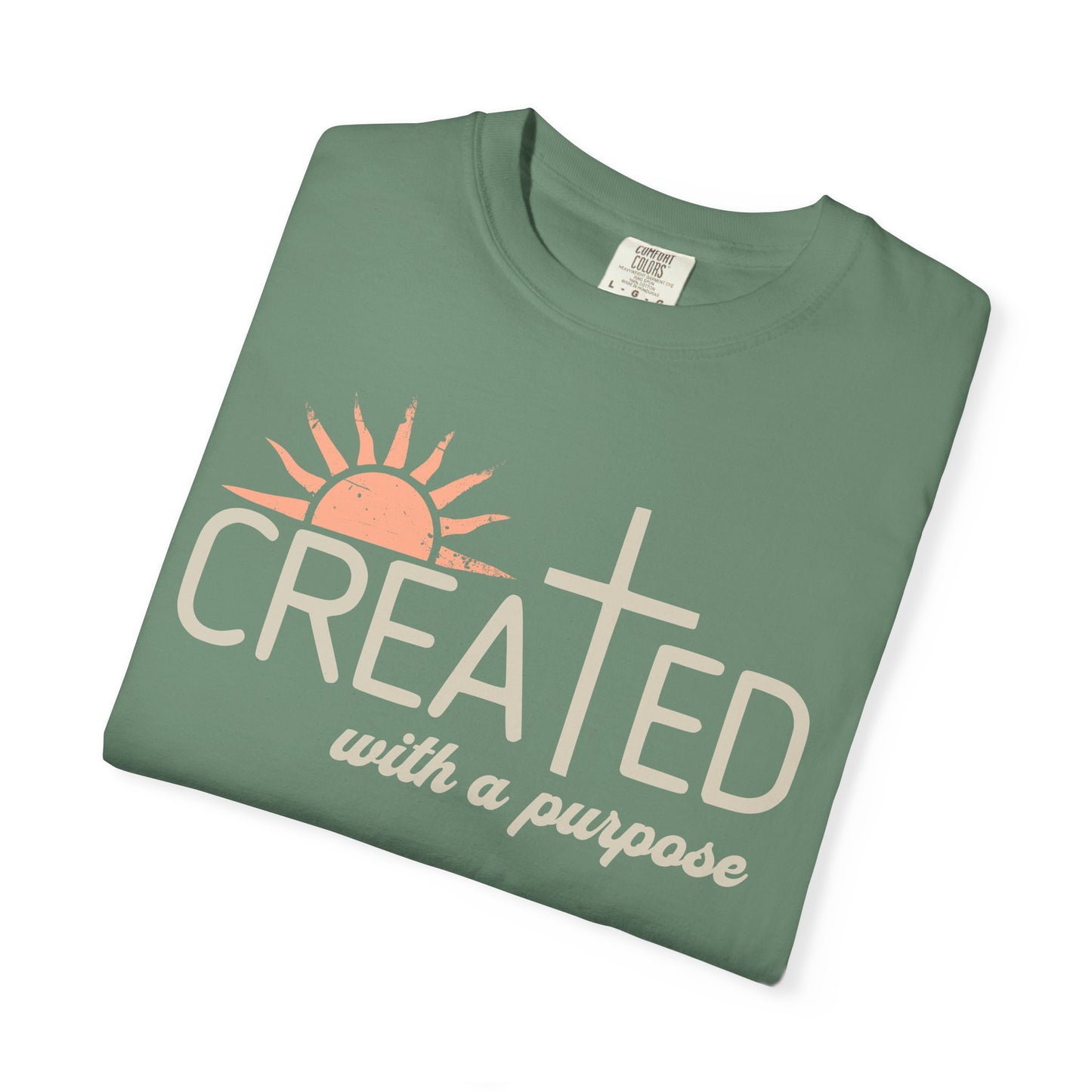 Created With a Purpose Shirt, Faith-based Graphic Tee, Aesthetic Cross Tee, Christian T-Shirt, Soft Cotton Shirt
