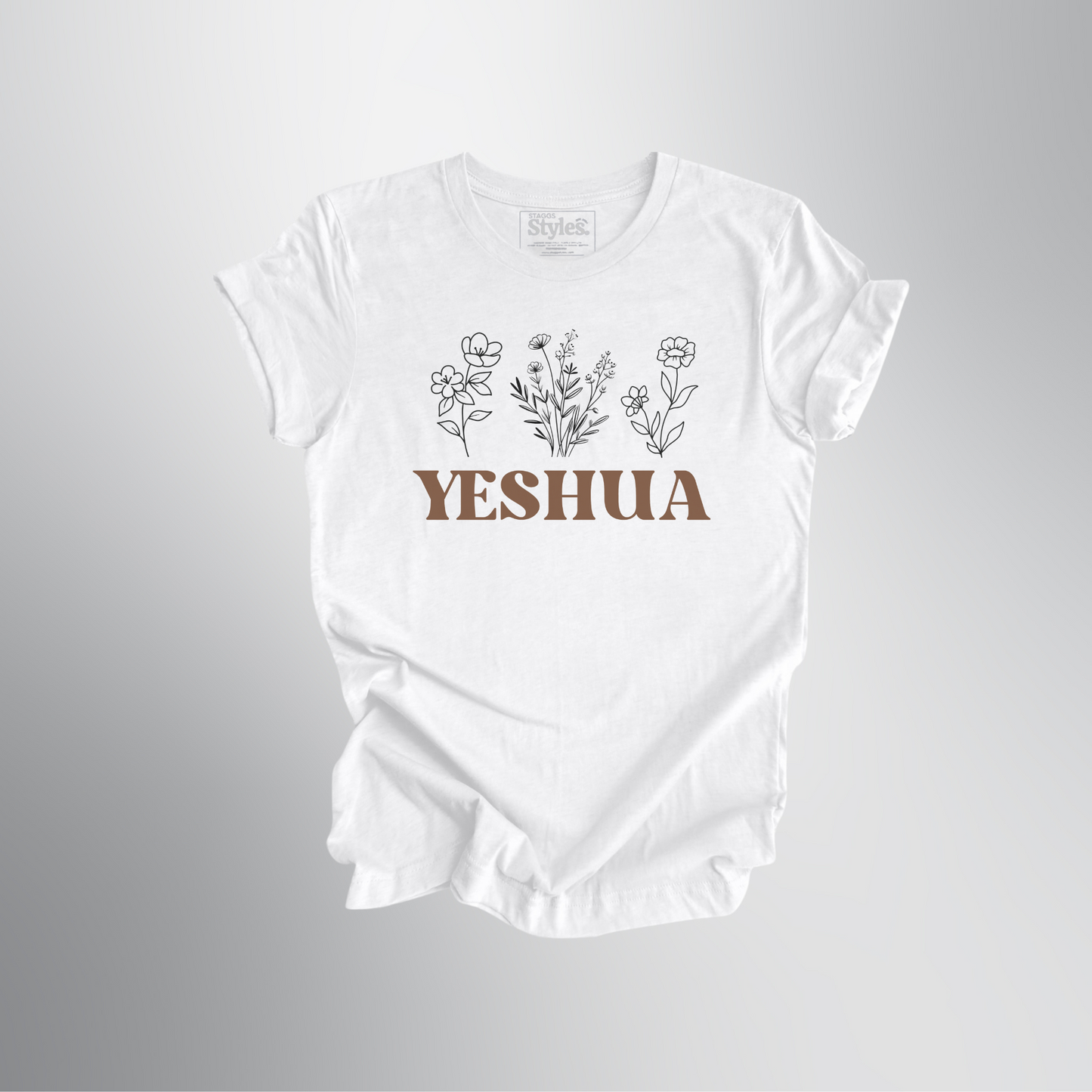 Yeshua Christian Tee, Faith Tee, Flower Graphic T-Shirt