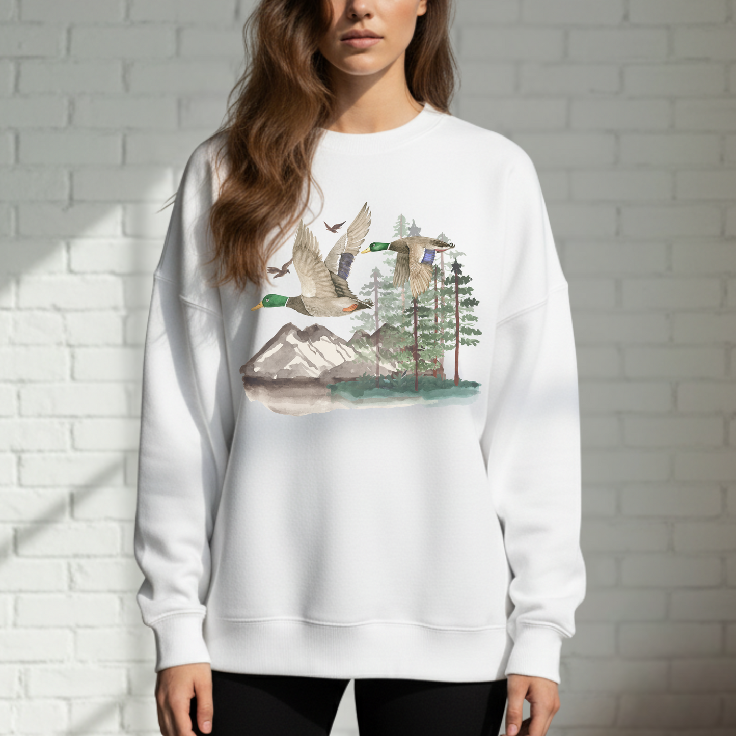 Duck Sweatshirt, Crew neck, Nature, Outdoors, Duck Hunt, Mallard, Cotton