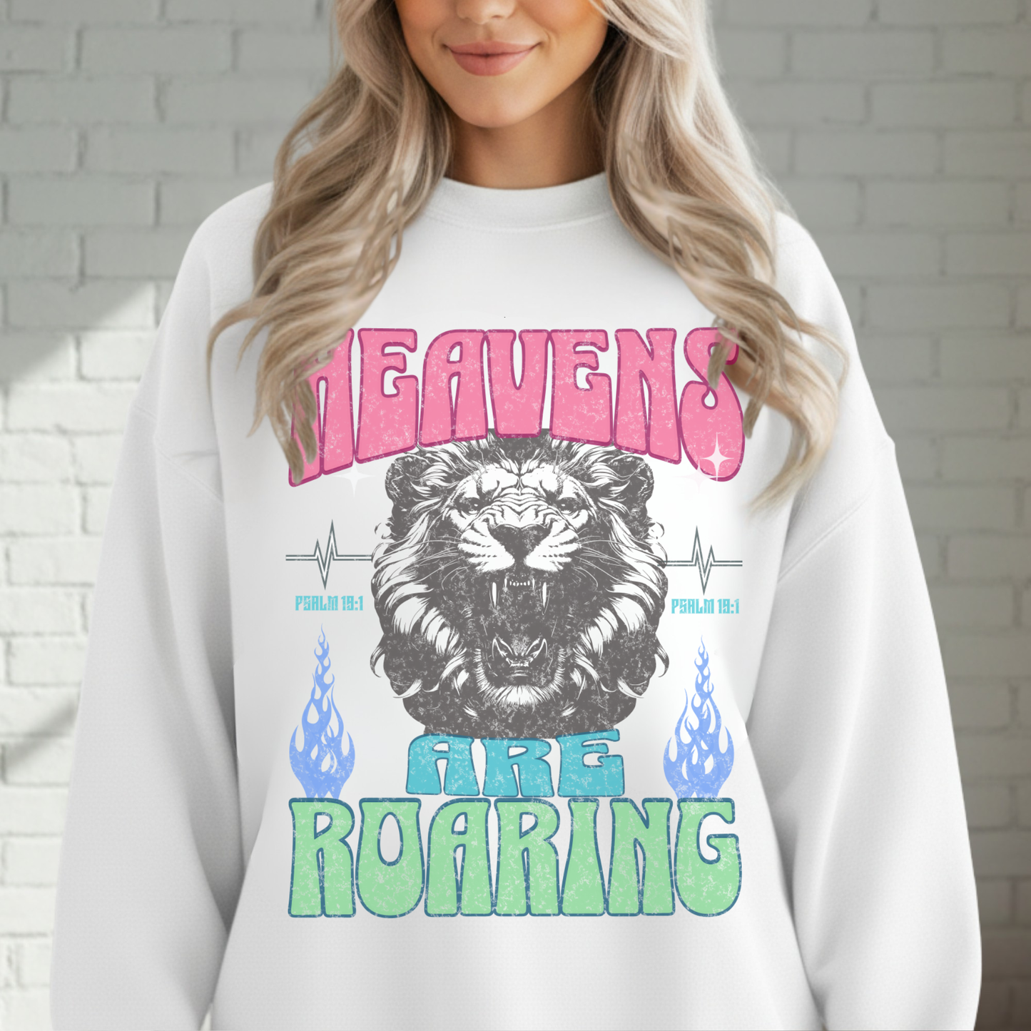 Heaven's Roaring Lion Graphic Sweatshirt, Cozy Crew, Christian Clothing, Casual Wear