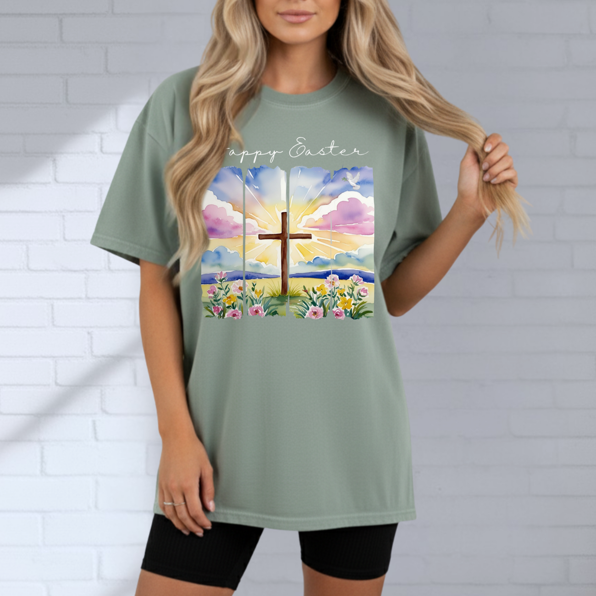 Happy Easter Shirt, Faith, Spring, Christian Tee, Colorful Graphic Tee