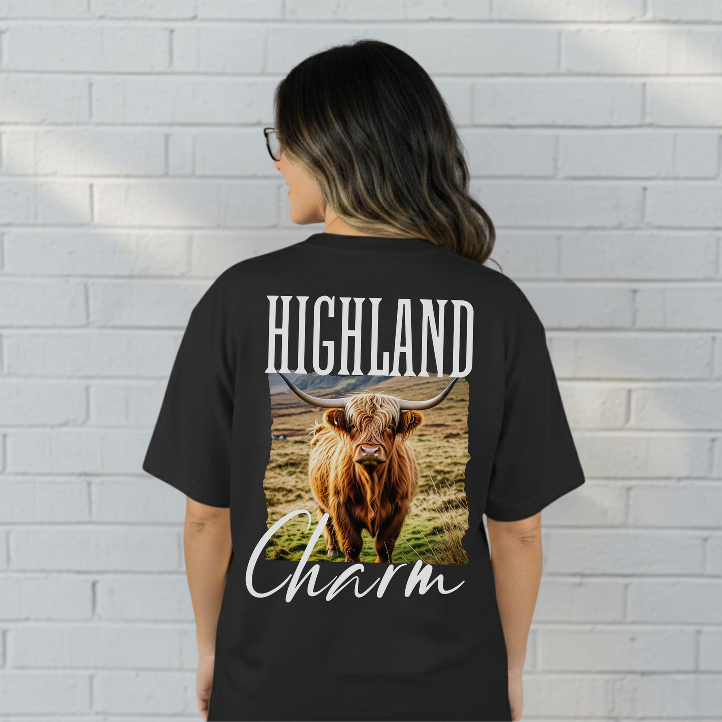 Highland Cow Charm Graphic Shirt, Western T-Shirt