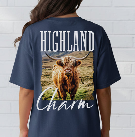 Highland Cow Charm Graphic Shirt, Western T-Shirt