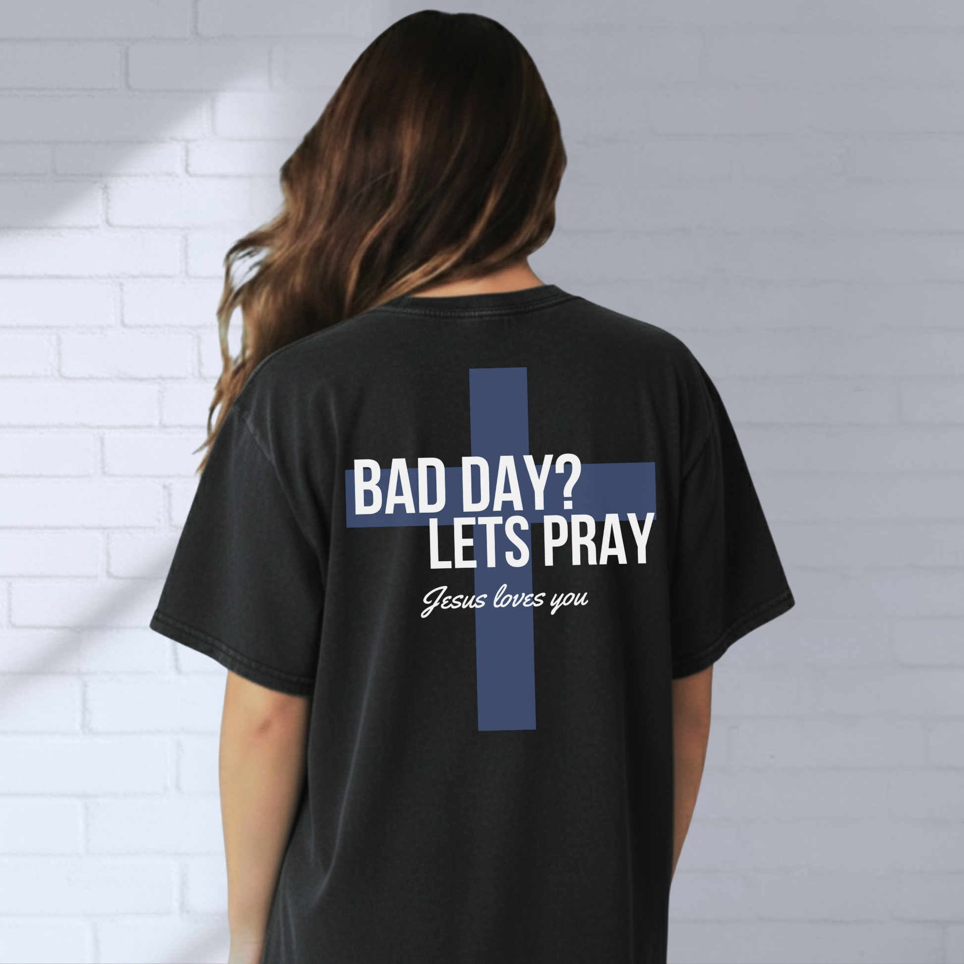Bad Day Let's Pray Shirt, Cross, Faith Based Apparel, Inspirational Tee, Christian T-Shirt, Church Wear - Staggs Styles Co