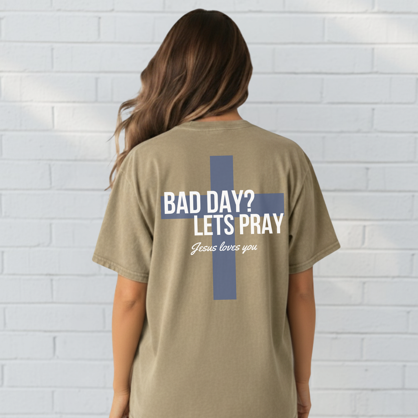 Bad Day Let's Pray Shirt, Cross, Faith Based Apparel, Inspirational Tee, Christian T-Shirt, Church Wear - Staggs Styles Co