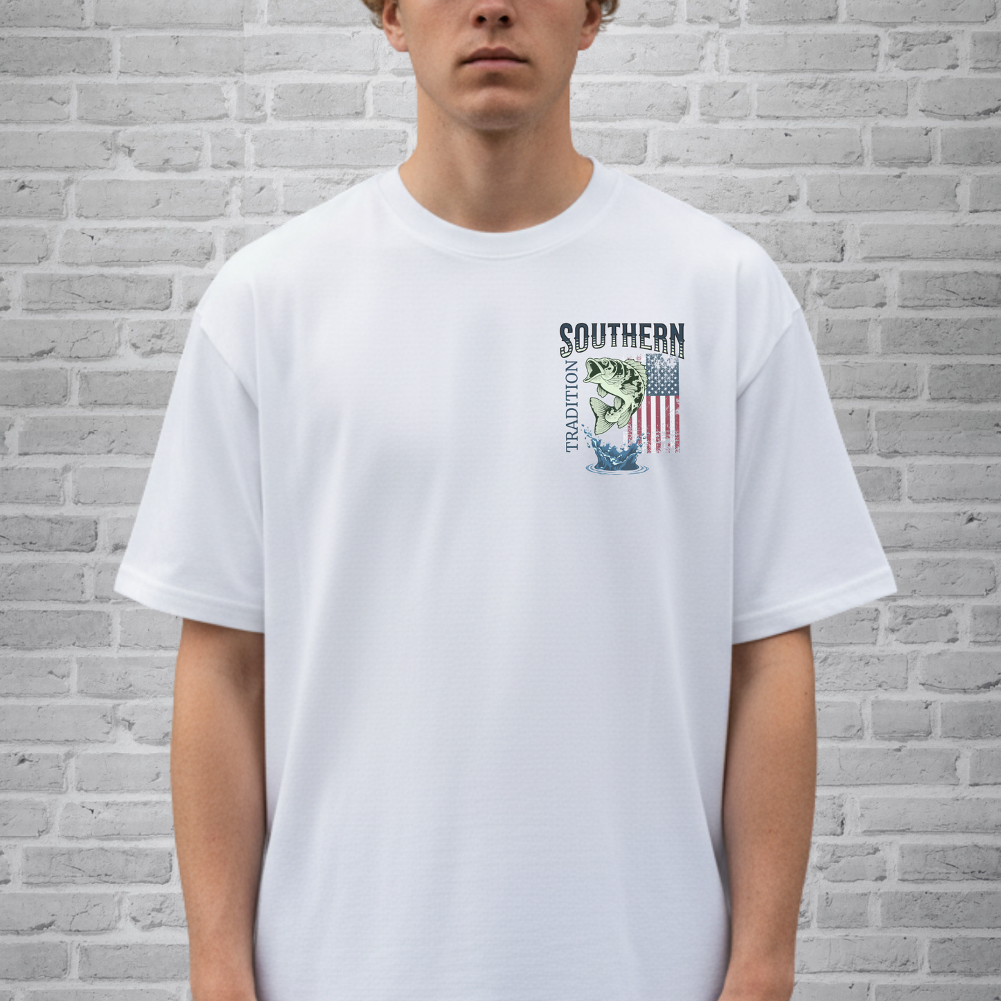 Southern Tradition Fishing Shirt, Fathers Day Gift, US Flag, Bass Fish