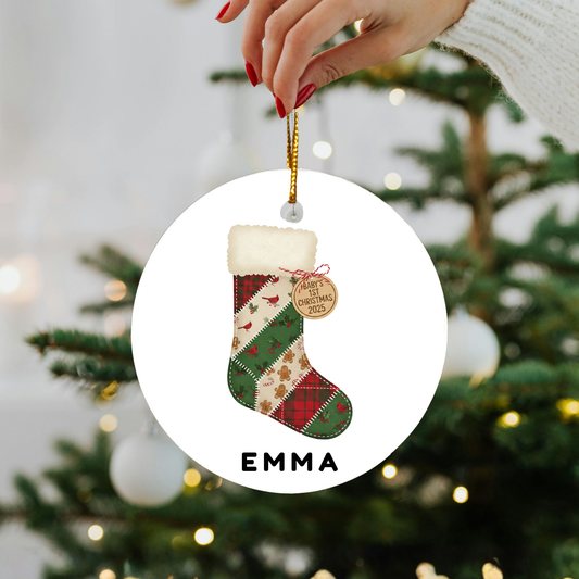 Baby’s First Christmas Ornament, Design 2, Custom Name Ornament, Newborn Gift