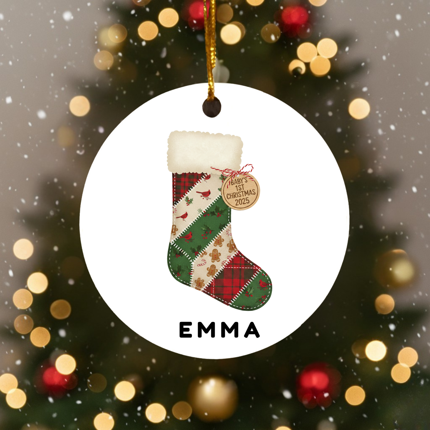 Baby’s First Christmas Ornament, Design 2, Custom Name Ornament, Newborn Gift