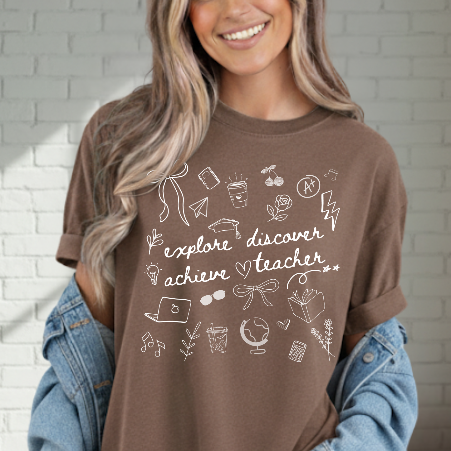 Teacher Doodle Shirt, Comfort Colors Teacher Tee, School Team Teacher Gift, Homeschool Teacher Tee