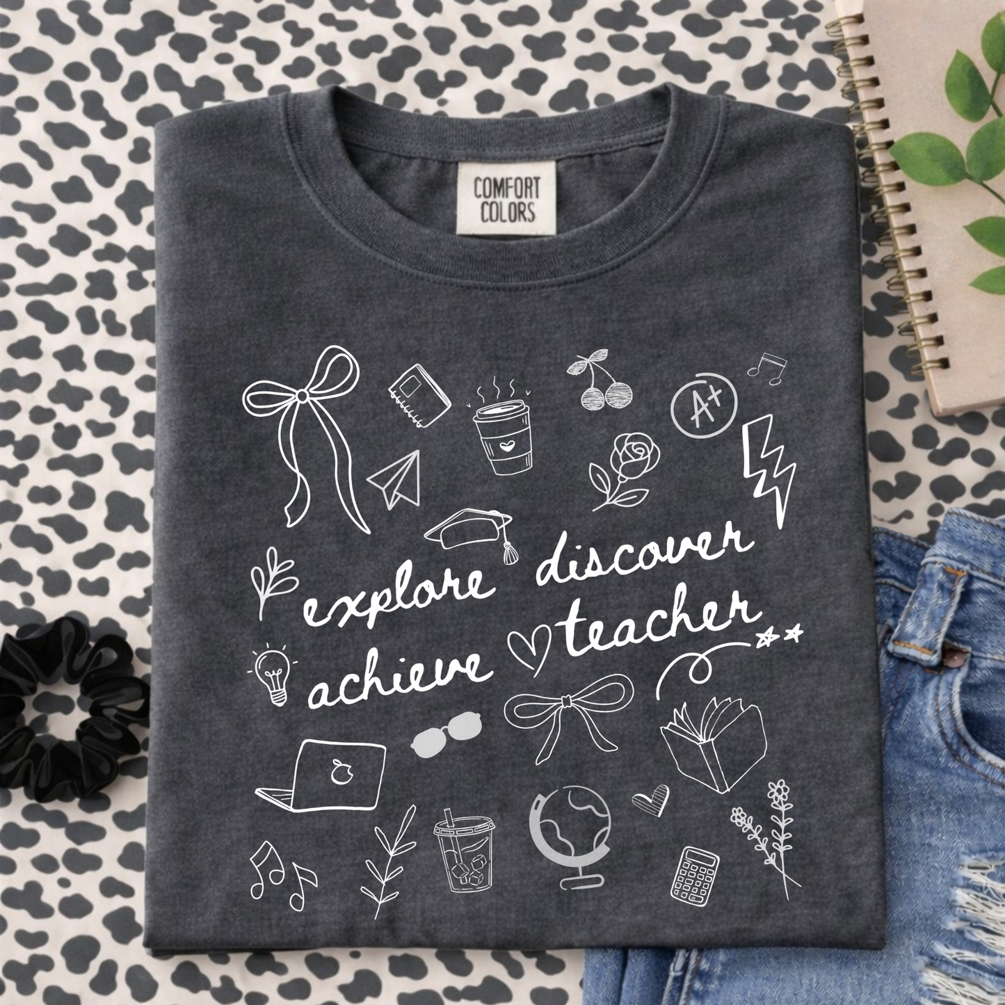 Teacher Doodle Shirt, Comfort Colors Teacher Tee, School Team Teacher Gift, Homeschool Teacher Tee