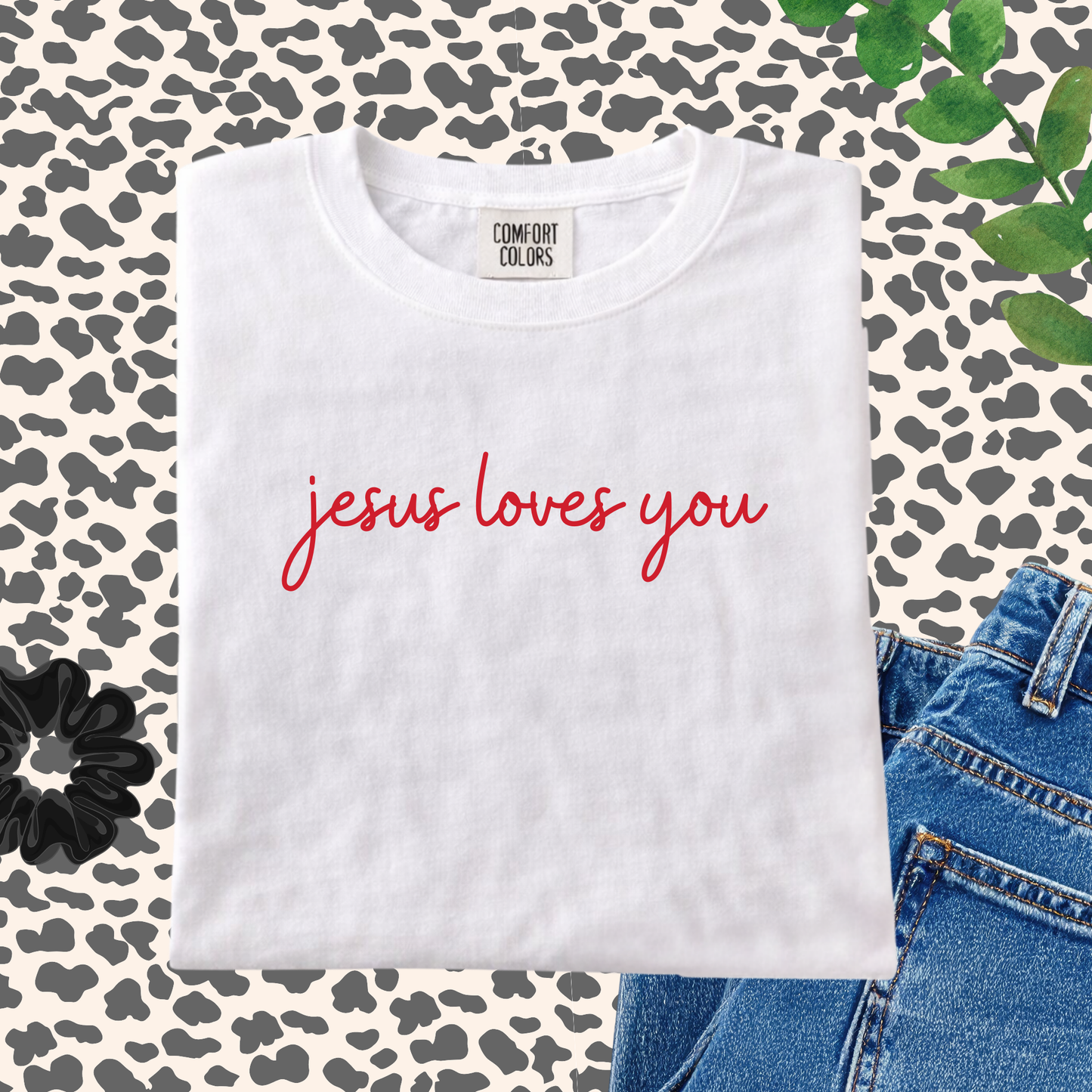 Jesus Loves You Shirt | Faith-Based Graphic Tee | Minimal TShirt | Comfort Colors Custom Shirt | Inspirational Tee - Staggs Styles Co