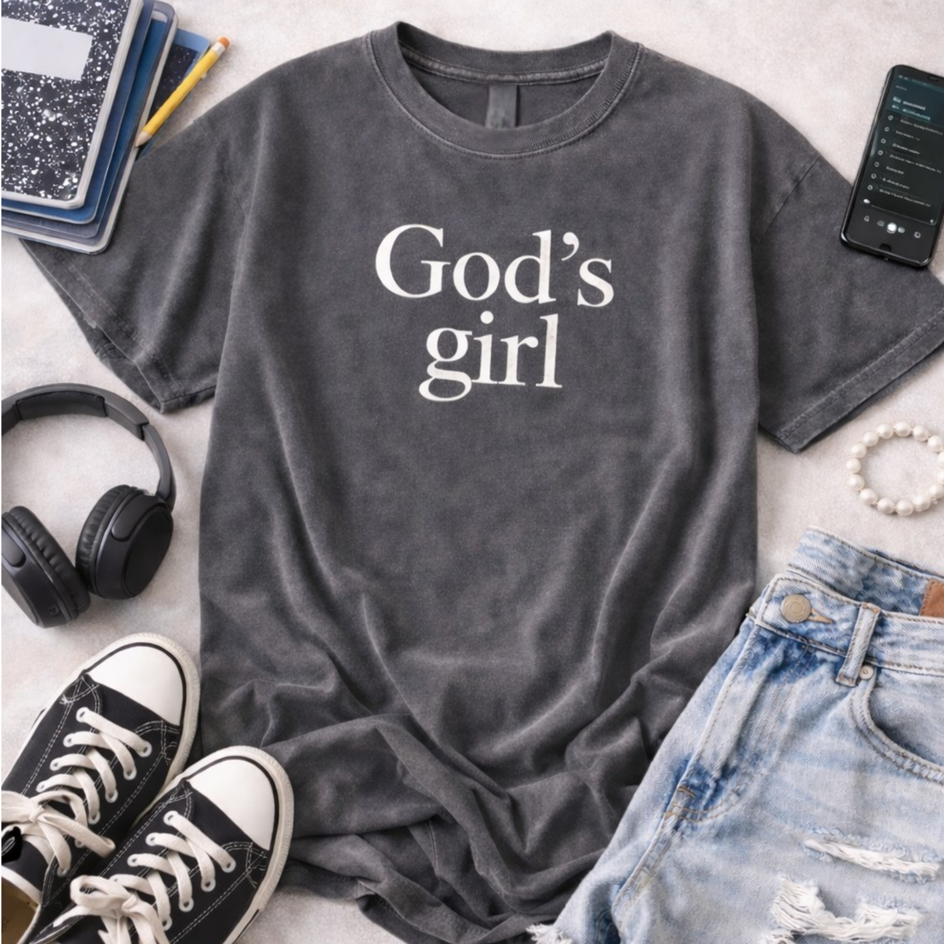 God’s Girl Shirt | Christian Faith Tee | Jesus Shirt | Custom Comfort Colors Graphic Tee | Church Shirt - Staggs Styles Co
