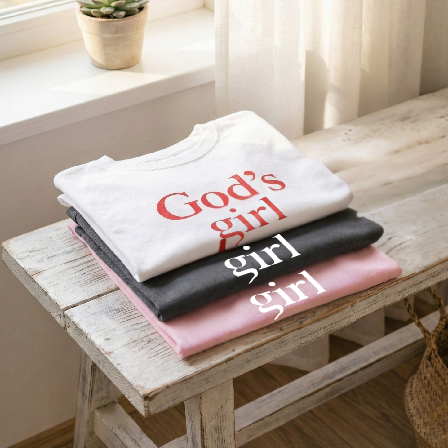 God’s Girl Shirt | Christian Faith Tee | Jesus Shirt | Custom Comfort Colors Graphic Tee | Church Shirt - Staggs Styles Co