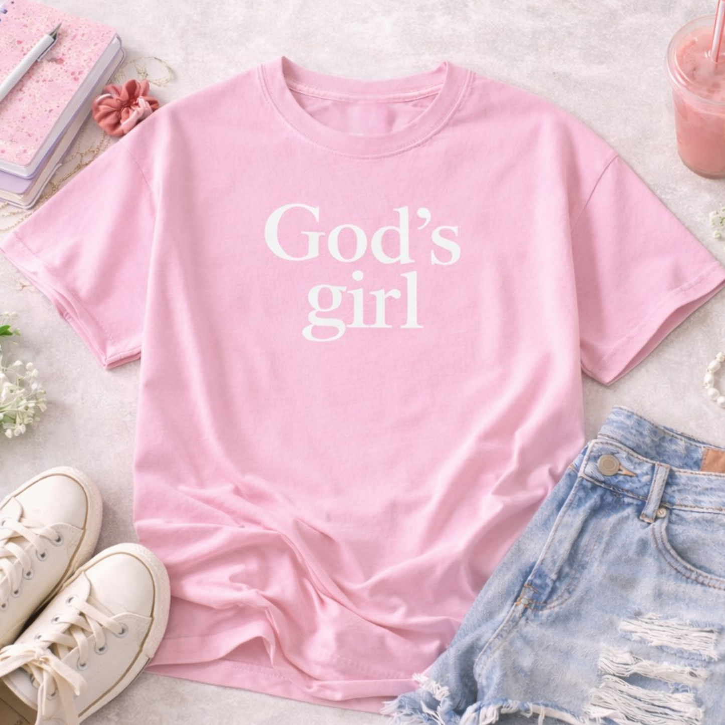 God’s Girl Shirt | Christian Faith Tee | Jesus Shirt | Custom Comfort Colors Graphic Tee | Church Shirt - Staggs Styles Co