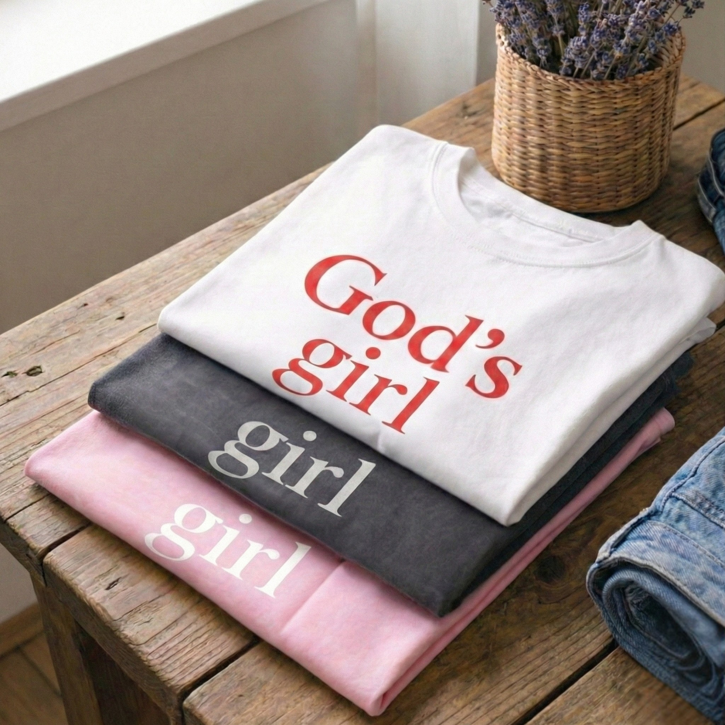 God’s Girl Shirt | Christian Faith Tee | Jesus Shirt | Custom Comfort Colors Graphic Tee | Church Shirt - Staggs Styles Co