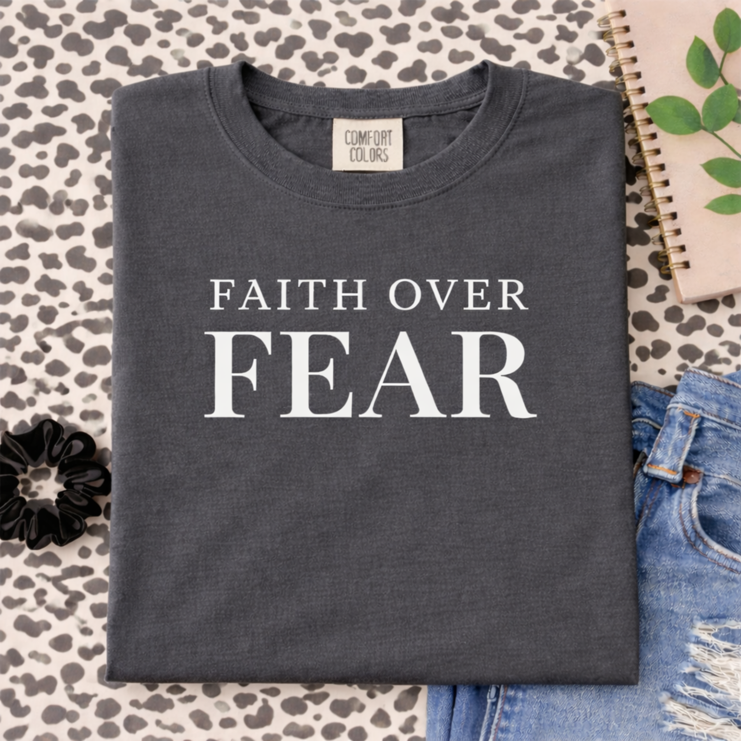 Faith Over Fear Shirt | Custom Comfort Colors Tee | Faith-Based T-Shirt | Inspirational Christian Shirt - Staggs Styles Co