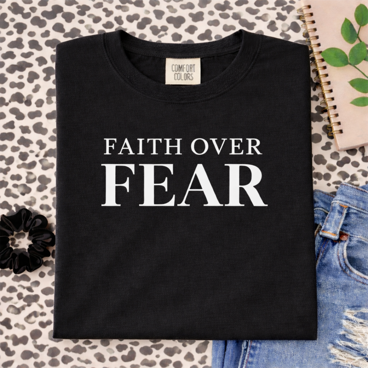 Faith Over Fear Shirt | Custom Comfort Colors Tee | Faith-Based T-Shirt | Inspirational Christian Shirt - Staggs Styles Co