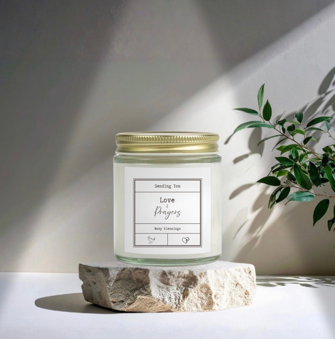 Love & Prayers Candle – Faith Encouragement Candle, Sympathy & Support Gift, Inspirational Jar Candle, Coconut Apricot Wax Gift