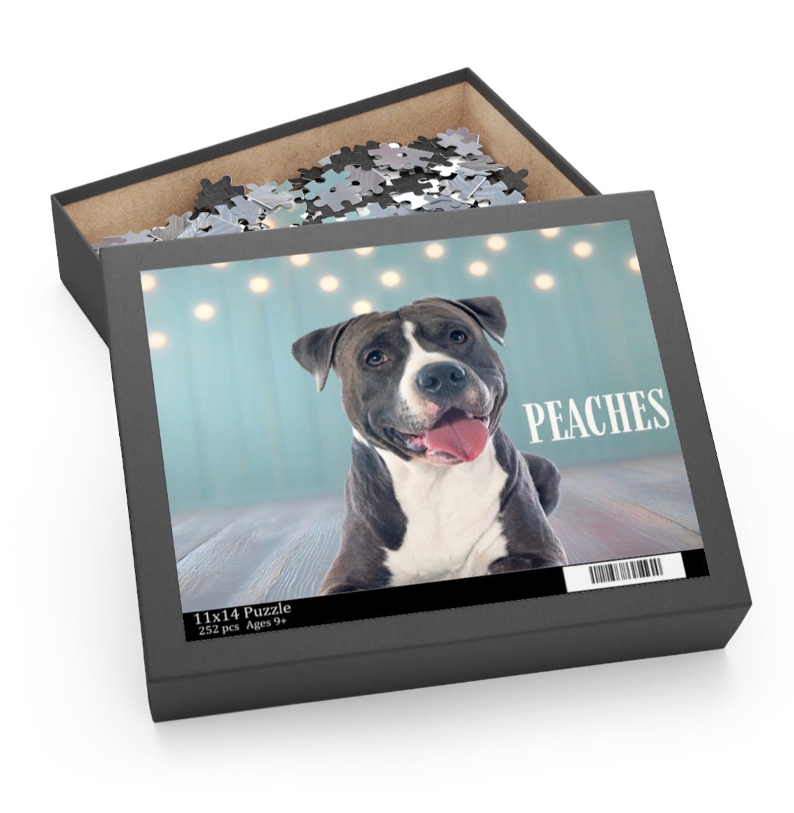 Custom Pet Portrait Puzzle – Personalized Dog Name Jigsaw (120/252/500 pcs) - Staggs Styles Co
