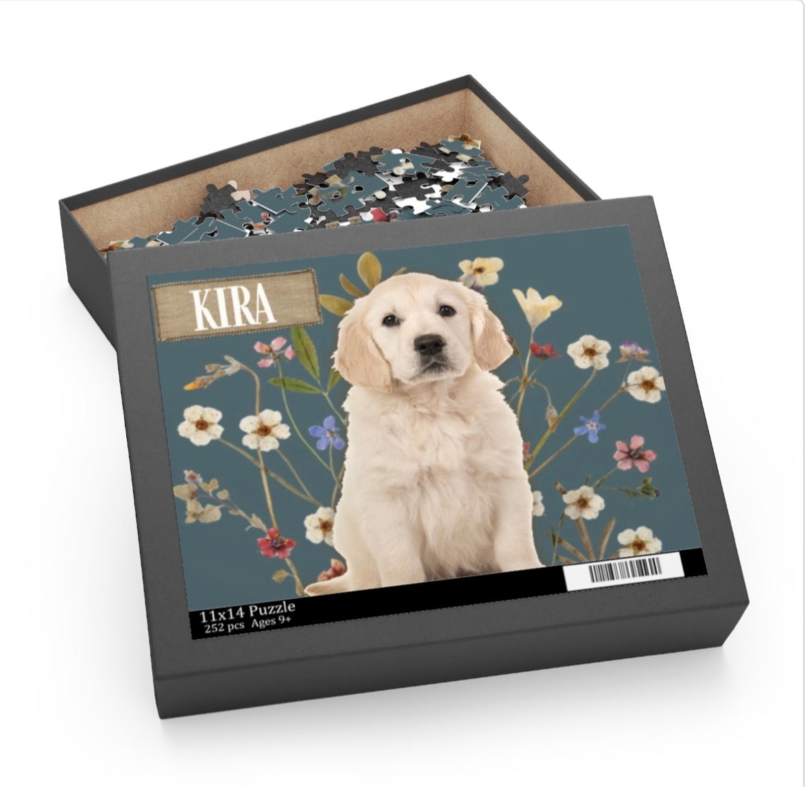 Custom Pet Portrait Puzzle – Personalized Dog Name Jigsaw (120/252/500 pcs) - Staggs Styles Co