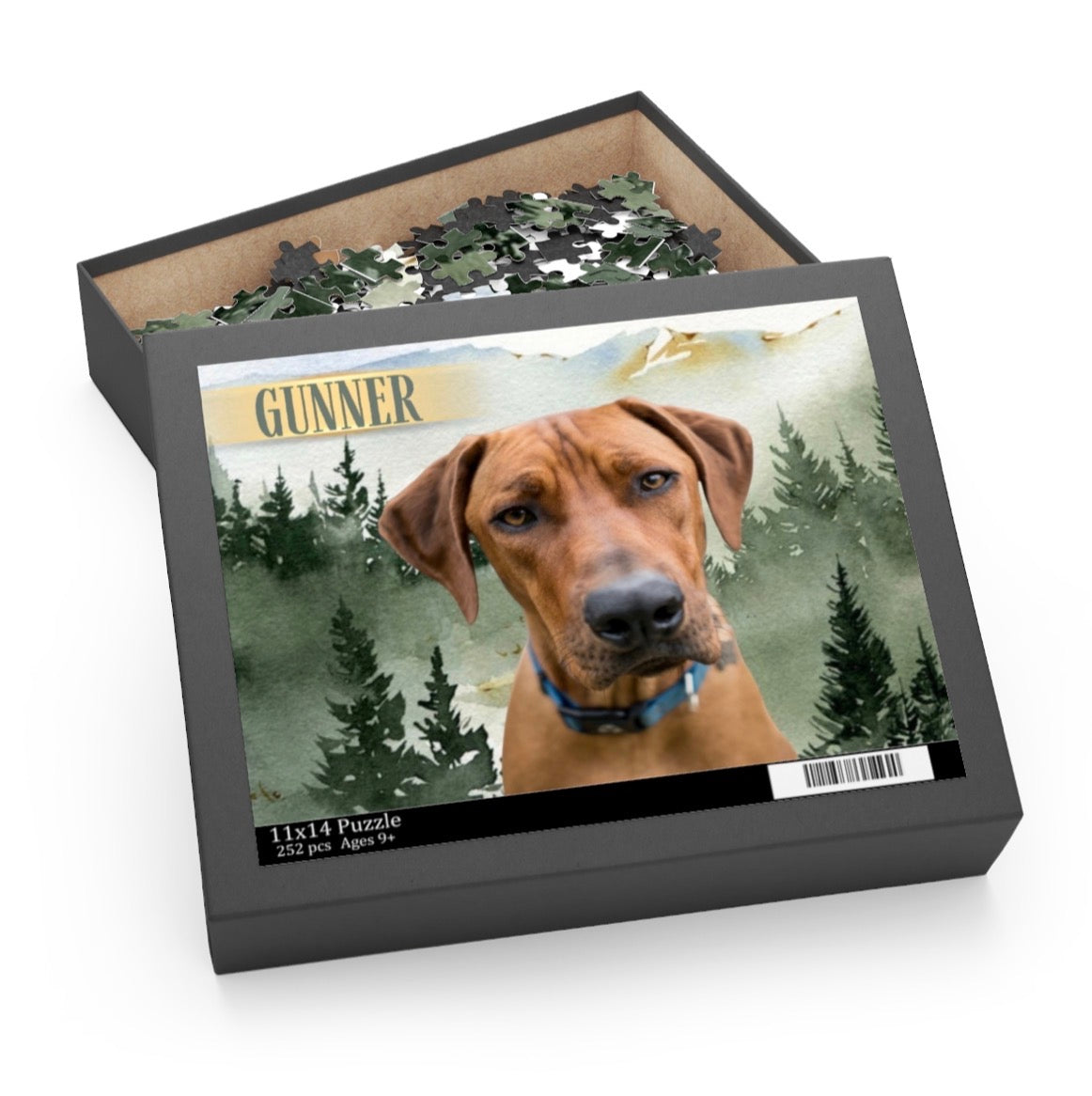 Custom Pet Portrait Puzzle – Personalized Dog Name Jigsaw (120/252/500 pcs) - Staggs Styles Co