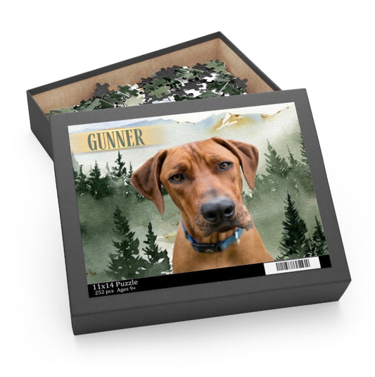 Custom Pet Portrait Puzzle – Personalized Dog Name Jigsaw (120/252/500 pcs)