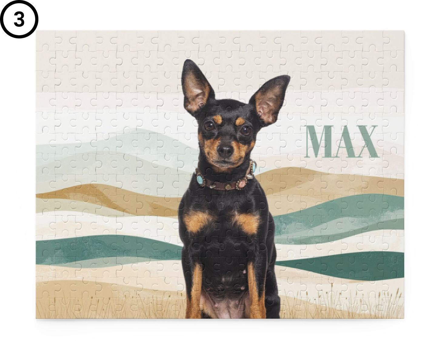 Custom Pet Portrait Puzzle – Personalized Dog Name Jigsaw (120/252/500 pcs) - Staggs Styles Co